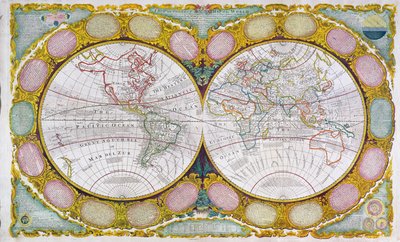 Un nuevo y correcto mapa del mundo, 1770-97 de Robert Wilkinson